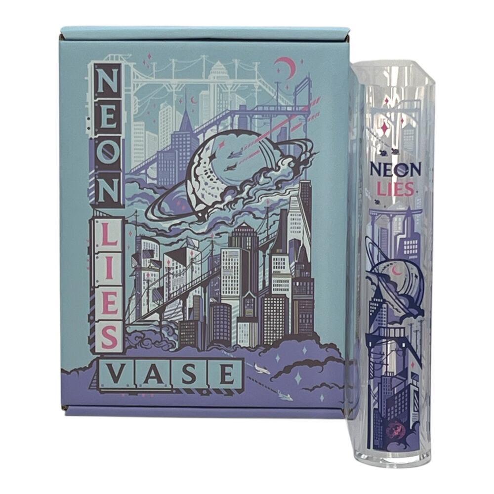 FairyLoot Futuristic City Aesthetics Book Vase - December 2025 "Neon Lies" YA